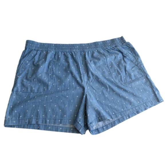 Sonoma Size 3X Ultracomfort Waistband Mid Rise Light Blue Chambray Shorts - Picture 1 of 6